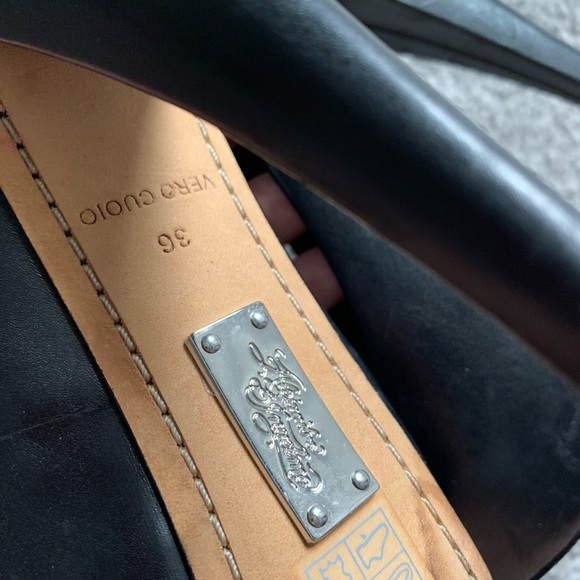 Alejandro Ingelmo Black Peep Toe Slingback Heels - Picture 6 of 8